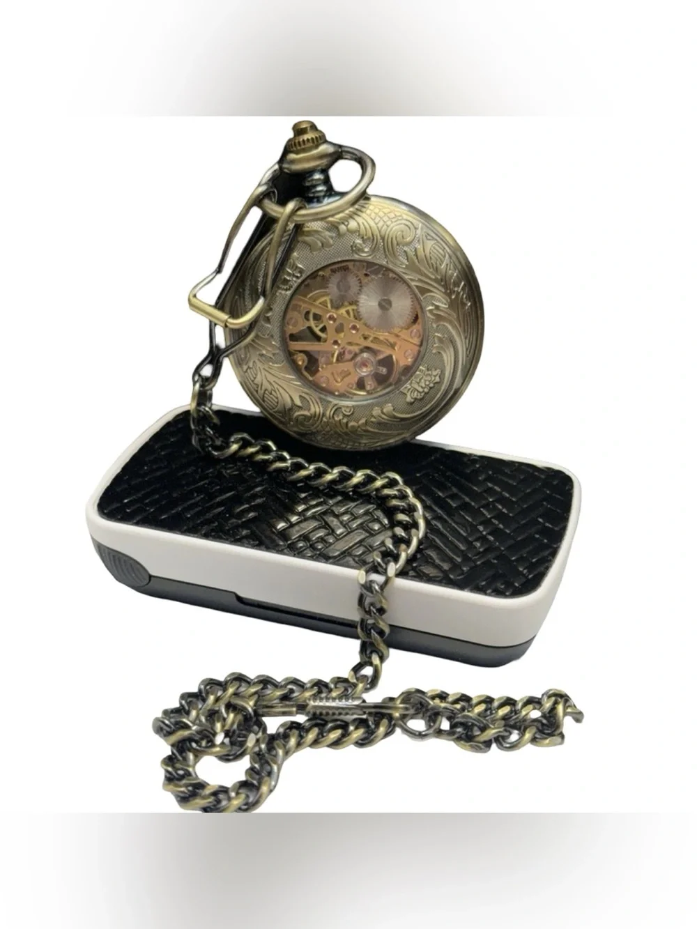 Men's Pocket Watch Treeweto Mechanical  Sun & Moon Skeleton Steampunk Style